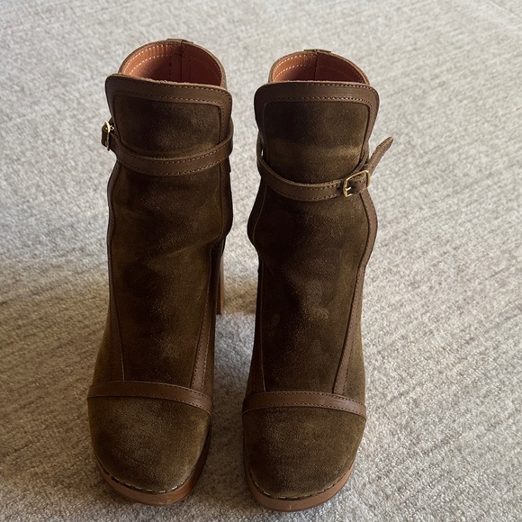Swedish Hasbeens Suede Heeled Boots - Picture 2 of 5